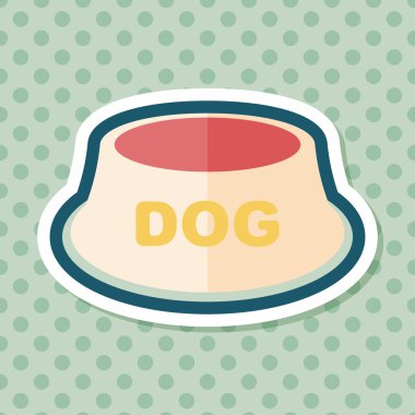 Uzun Gölge, eps10 ile evde beslenen hayvan köpek kase düz simgesi