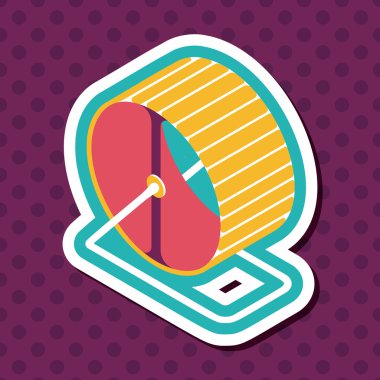 Uzun Gölge, eps10 ile evde beslenen hayvan egzersiz tekerlek düz simgesi