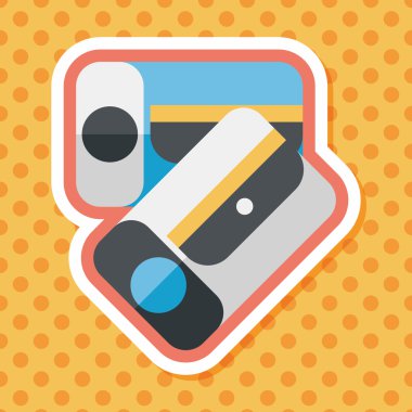 kalem kalemtıraş düz simgesi ile uzun gölge, eps10