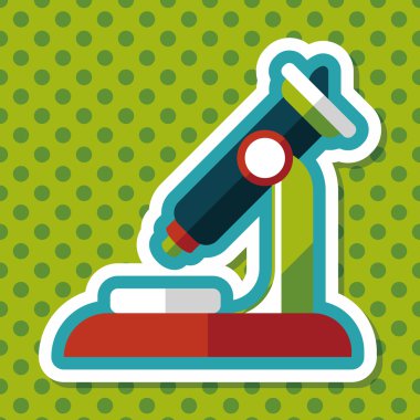 uzun gölge ile mikroskop düz simgesi