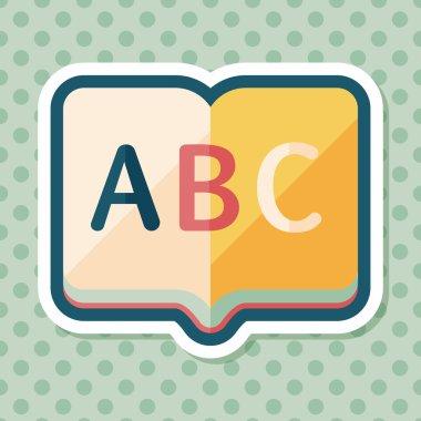 Sözlük kitap düz simgesi ile uzun gölge, eps10