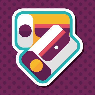 kalem kalemtıraş düz simgesi ile uzun gölge, eps10