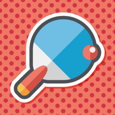 Uzun Gölge, eps10 ile Masa Tenisi raketi düz simgesi