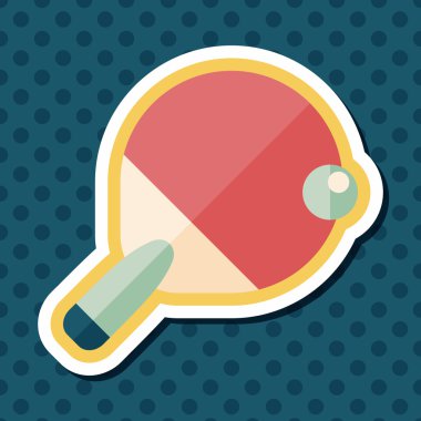 Uzun Gölge, eps10 ile Masa Tenisi raketi düz simgesi