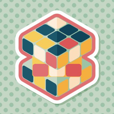 Uzun Gölge, eps10 ile tuğla oyuncak düz simgesi