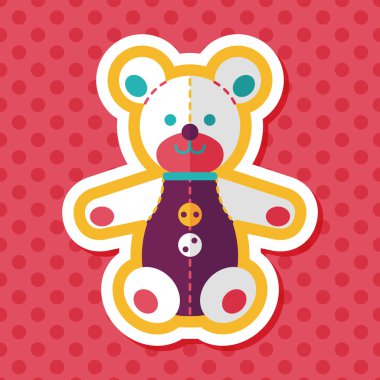 oyuncak ayı uzun gölge düz simgesi