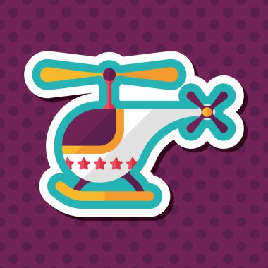 Helikopter düz simgesi ile uzun gölge, eps10