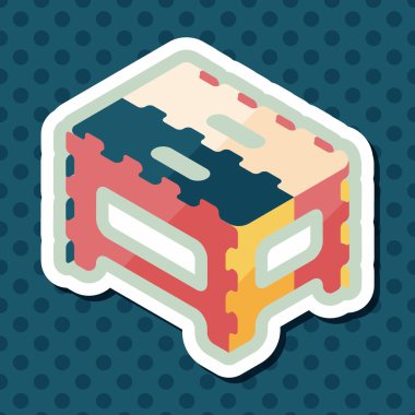 Uzun Gölge, eps10 katlanır sandalye düz simgesi