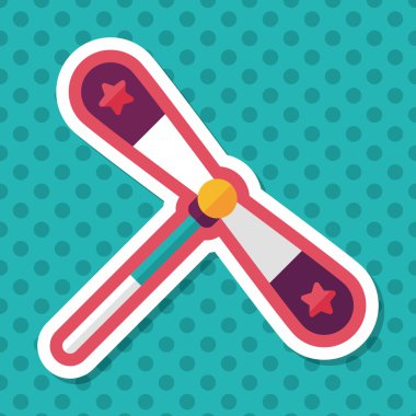 uzun gölge ile bıçaklar pervane oyuncak düz simgesi