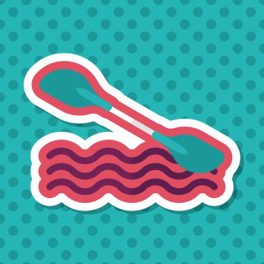 Tekne kürek uzun gölge, eps10 düz simgesiyle