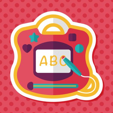 uzun gölge ile çocuk çizim kurulu düz simgesi