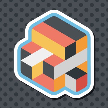 Uzun Gölge, eps10 ile tuğla oyuncak düz simgesi