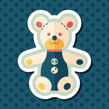 oyuncak ayı uzun gölge düz simgesi