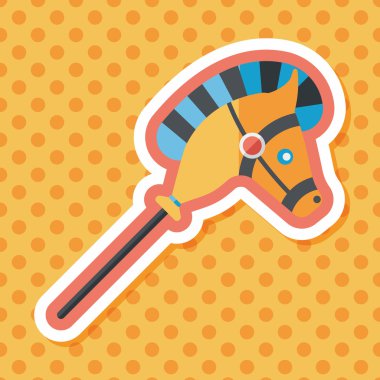 oyuncak at düz simgesi ile uzun gölge, eps10