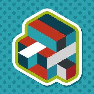 Uzun Gölge, eps10 ile tuğla oyuncak düz simgesi