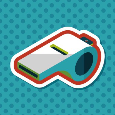 Düdük düz simgesi ile uzun gölge, eps10