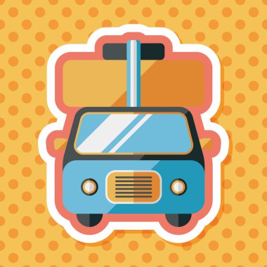 uzun gölge ile karavan araba düz simgesi