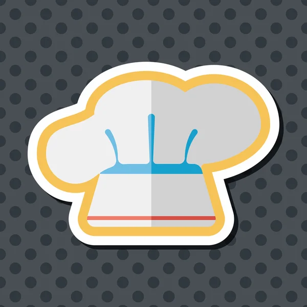 Utensilios de cocina sombrero de chef icono plano con sombra larga, eps10 — Vector de stock