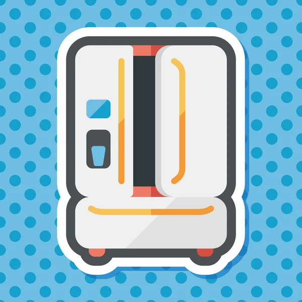 Menaje de cocina refrigerador icono plano con sombra larga, eps10 — Vector de stock