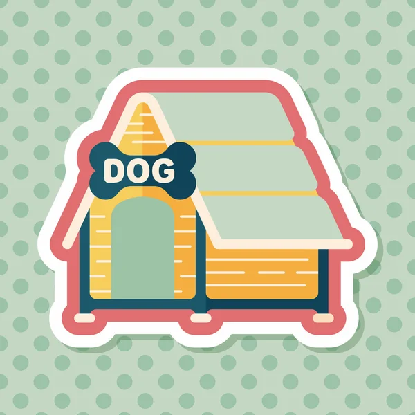 Pies dom mieszkanie ikona z długim cieniem, eps10 — Wektor stockowy