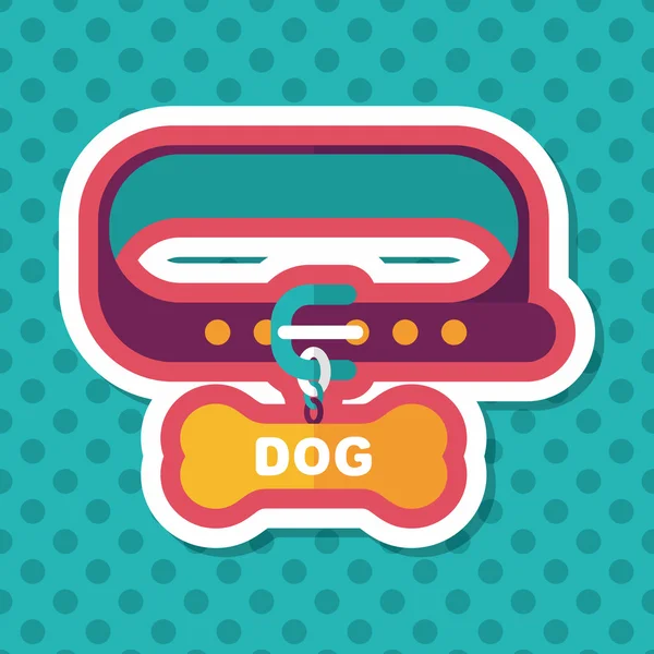 Cadenas para perros mascota icono plano con sombra larga, eps10 — Archivo Imágenes Vectoriales