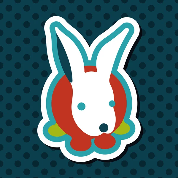 Conejo mascota icono plano con sombra larga, eps10 — Vector de stock