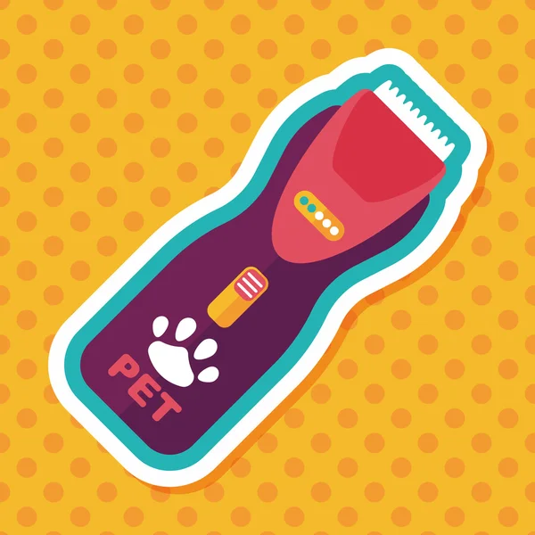 Máquina de afeitar para mascotas icono plano con sombra larga, eps10 — Vector de stock