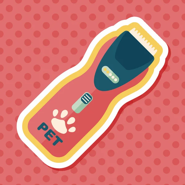 Máquina de afeitar para mascotas icono plano con sombra larga, eps10 — Vector de stock