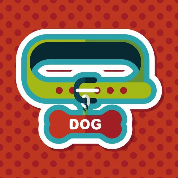 Cadenas para perros mascota icono plano con sombra larga, eps10 — Vector de stock