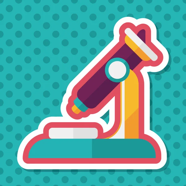 Microscope flat icon with long shadow — Stock Vector