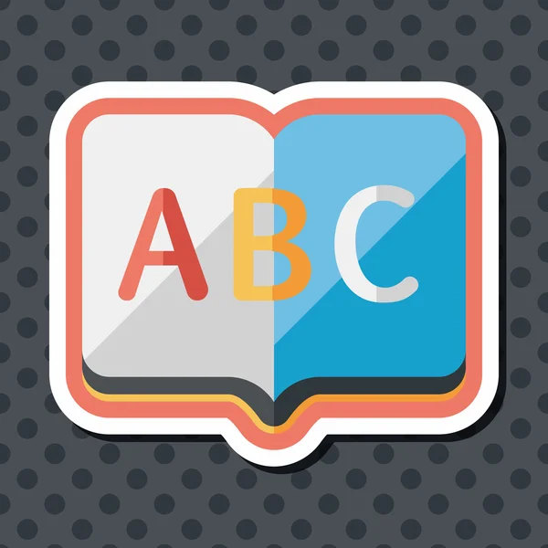 Dictionary book flat icon with long shadow, eps10 — стоковый вектор