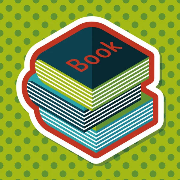 Libro icono plano con sombra larga, eps10 — Vector de stock