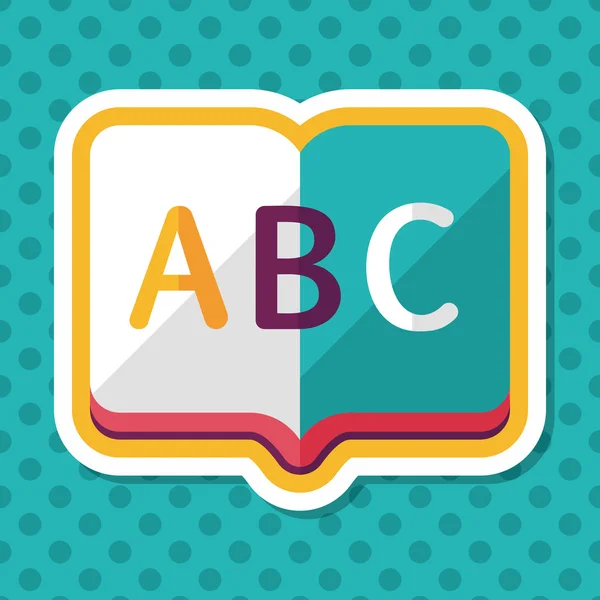 Dictionary book flat icon with long shadow, eps10 — стоковый вектор