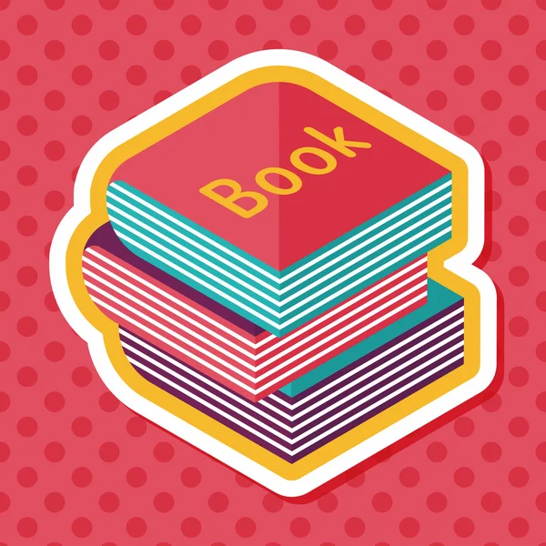 Libro icono plano con sombra larga, eps10 — Vector de stock