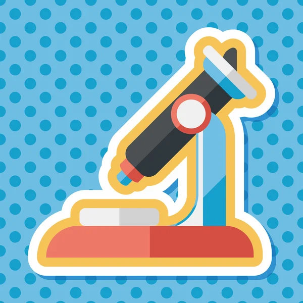 Microscope flat icon with long shadow — Stock Vector