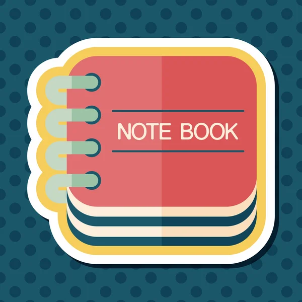 Notebook pictograma plat cu umbra lunga, eps10 — Vector de stoc