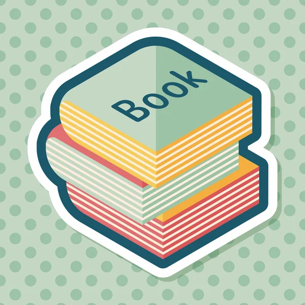 Libro icono plano con sombra larga, eps10 — Vector de stock