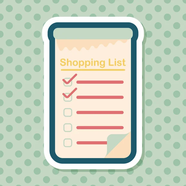 stock vector shopping list flat icon with long shadow,eps10