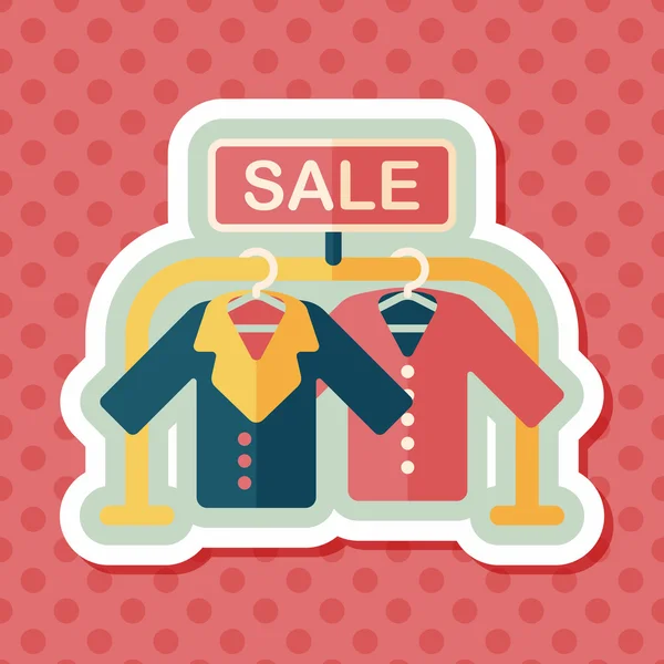 Shopping clothes flat icon with long shadow,eps10 — Stock Vector