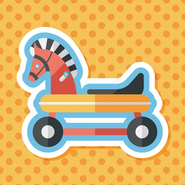 Pferd Spielzeugauto flache Ikone mit langem Schatten, Eps10 — Stockvektor