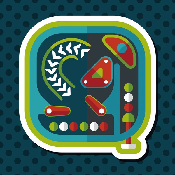 Pinball platte pictogram met lange schaduw, eps10 — Stockvector