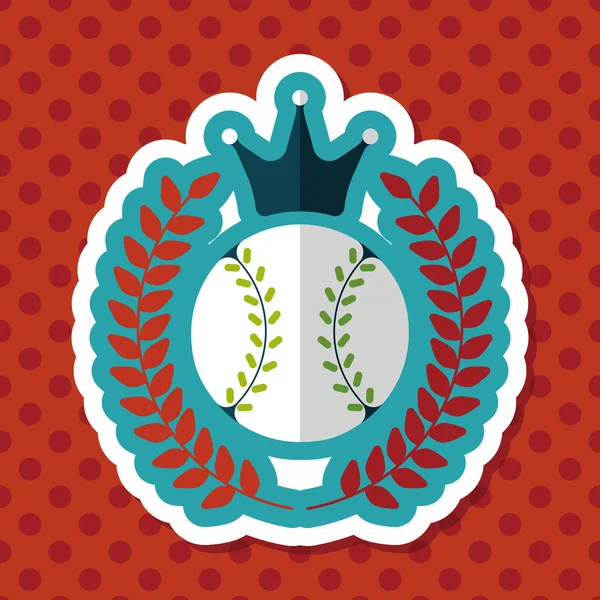 Campeón de béisbol icono plano con sombra larga, eps10 — Vector de stock