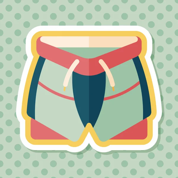 Fietsen shorts platte pictogram met lange schaduw, eps10 — Stockvector