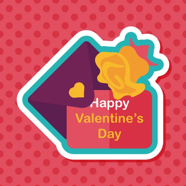 San Valentín carta de amor icono plano con sombra larga, eps10 — Vector de stock