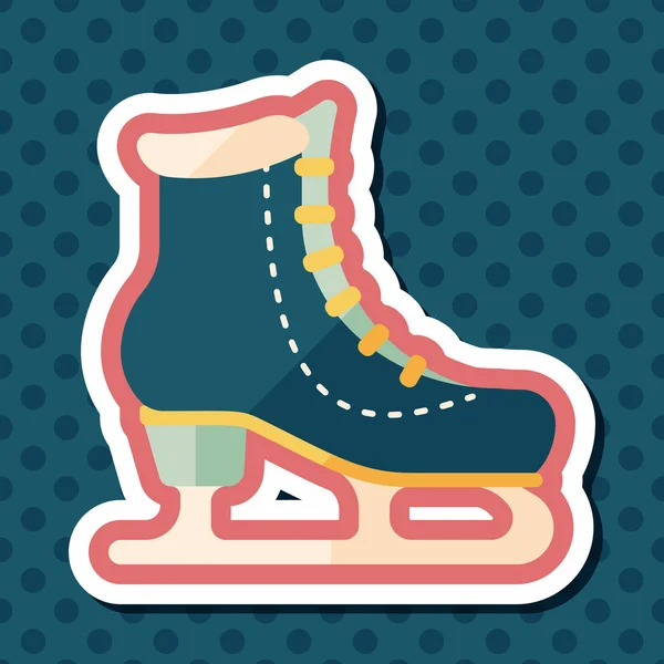 Ice skate flat icon with long shadow, eps10 — стоковый вектор