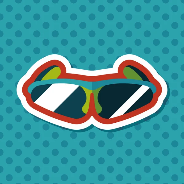 Gafas de sol de bicicleta icono plano con sombra larga, eps10 — Vector de stock