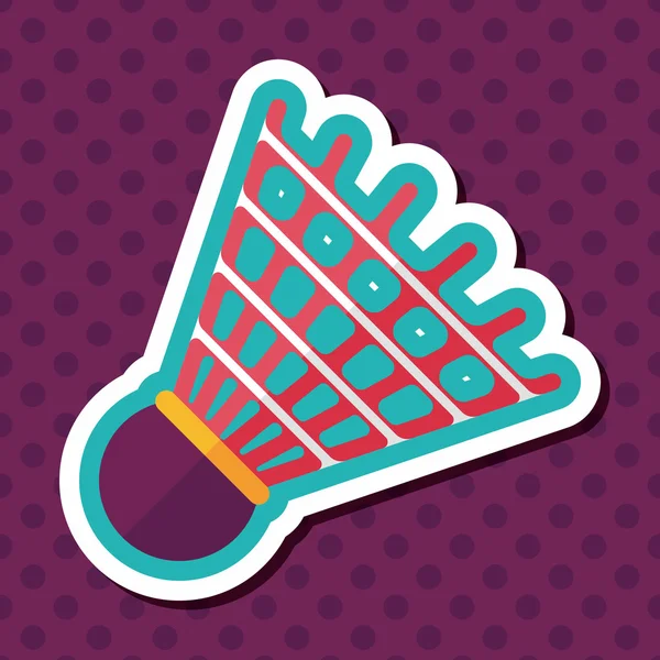 Badminton palla icona piatta con lunga ombra, eps10 — Vettoriale Stock