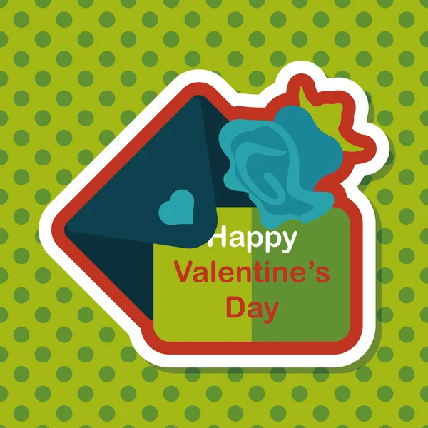 San Valentín carta de amor icono plano con sombra larga, eps10 — Vector de stock