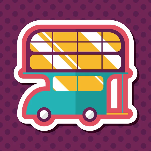 Transporte autobús icono plano con sombra larga — Vector de stock