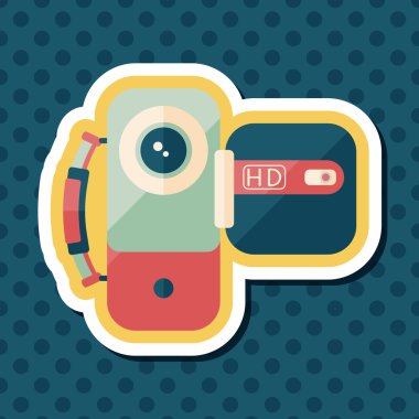 uzun gölge ile video kamera düz simgesi